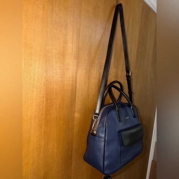 Vera Bradley Leather Satchel Crossbody – Navy & Black - Picture 13 of 16